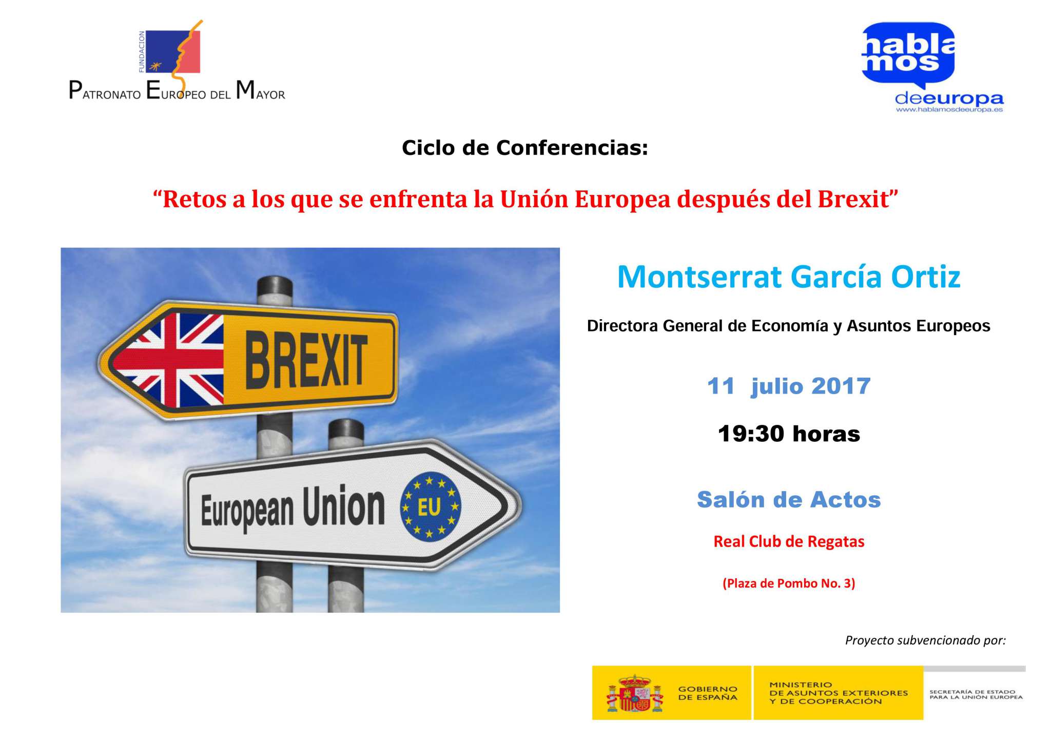 Conferencia «Retos a los que se enfrenta la UE después del Brexit»