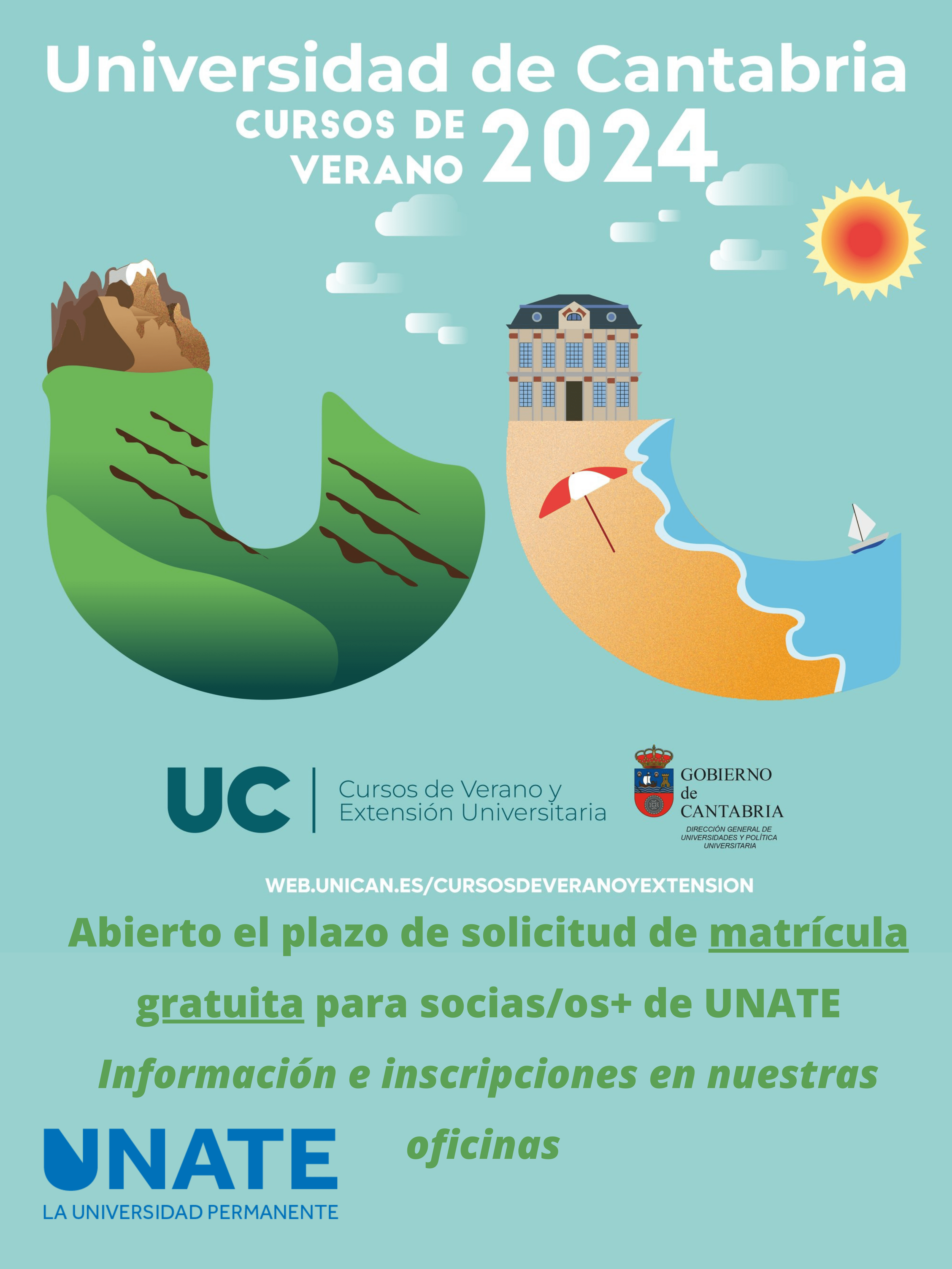 Las socias y socios de UNATE ya pueden solicitar inscripción en los Cursos de verano de la UC 2024